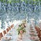 25 Pcs Artificial Wisteria Hanging Flowers 3.6ft Dusty Blue Fake Hanging Flowers Garland Silk Flowers Rattan String Faux Wisteria Vine for Wall Home Wedding Party Arch Greenery Backdrop Decor